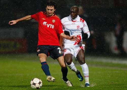 Uefa Cup : Deividas Semberas (CSKA Moscow) vs Issiar Dia (AS Nancy)