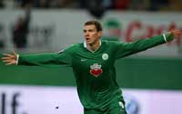 Uefa-Cup: Wolfsburg - Portsmouth, Edin Dzeko (firo)