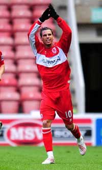 Back To Haunt You - Jeremie Aliadiere celebrates another equaliser for Middlesbrough against his former club Arsenal