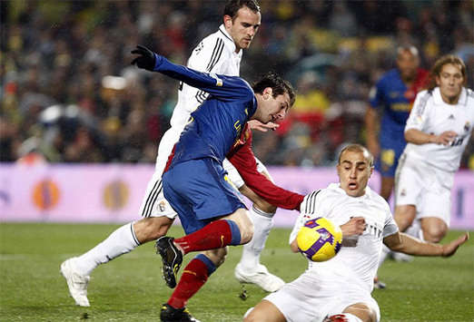 Metzelder, Messi, Cannavaro, Barcelona-Real Madrid (Marca)