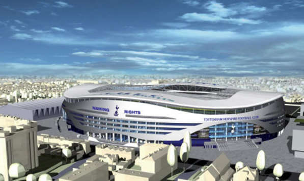 A digital rendering of Tottenham Hotspur's proposed new stadium. (PA)