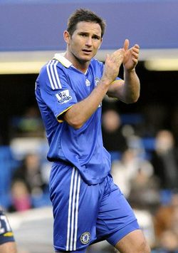 Frank Lampard shows his appreciation to the Chelsea fans after another strong showing against West Brom