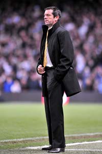 We haven't heard the last of Phil Brown's half-time pitch-side blasting of his Hull City charges, who were thrashed by Manchester City (PA)
