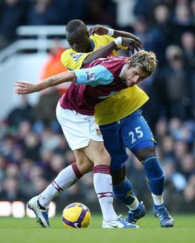 EPL: Valon Behrami - Abdoulaye Faye, West Ham United - Stoke City (PA)