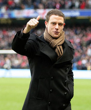 Wayne Bridge being paraded ahead of Manchester City's FA Cup clash at home to Nottingham Forest after signing from Chelsea