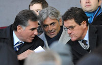 EPL: Carlos Queiroz, Franco Baldini and Fabio Capello, Manchester United v Chelsea (PA)