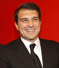 Smilin' Joan Laporta, president of La Liga leaders Barcelona.