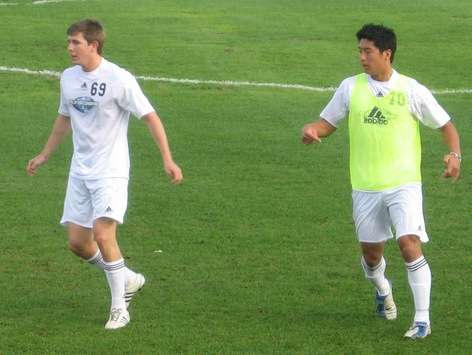 Alex Grendi (Penn State) and David Hertel at MLS Combine