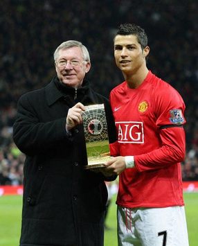 EPL: Cristiano Ronaldo and Alex Ferguson, Manchester United v Wigan Athletic (PA)