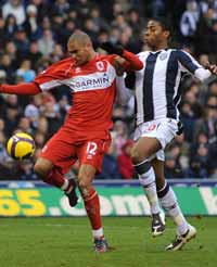 EPL: Afonso Alves - Ryan Donk, West Bromwich Albion v Middlesbrough (PA)