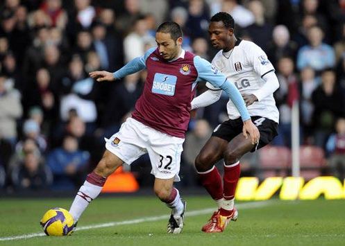 EPL: David Di Michele - John Pantsil, West Ham United v Fulham (PA)