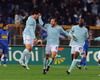Cristian Ledesma celebrates with teammates Diakite, Meghni and Dabo after netting Lazio's opening goal against Juventus (Grazia neri)