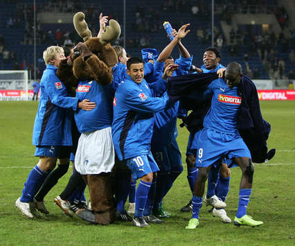 Bundesliga: 1899 Hoffenheim - Energie Cottbus, TSG-Jubel (firo)