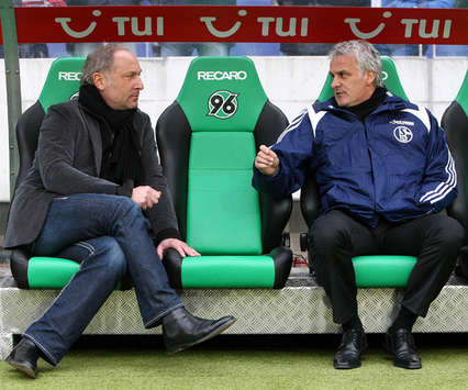 Bundesliga: Hannover 96 - FC Schalke 04, Andreas Müller - Fred Rutten (firo)