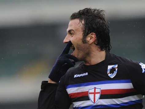 Giampaolo Pazzini, prima rete in blucerchiato contro il Chievo (Grazia Neri)