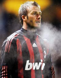 David Beckham, Rangers v AC Milan (PA)
