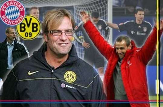 Bundesliga: Bayern Munich - Borussia Dortmund, Jürgen Klopp und Jürgen Klinsmann