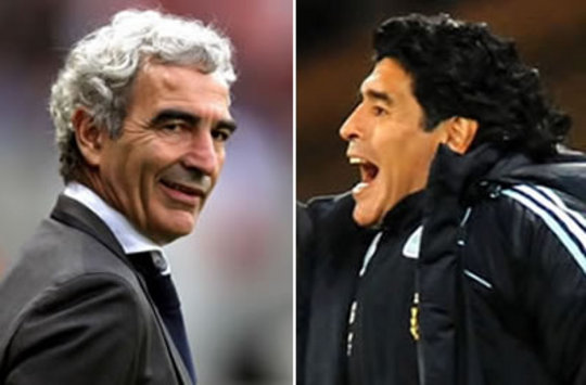 Raymond Domenech, Diego Maradona, France-Argentina