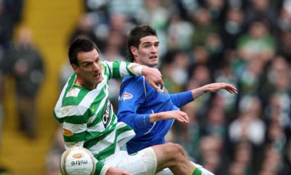 SPL: Jan Vennegoor of Hesselink - Kyle Lafferty,Celtic v Rangers (PA)