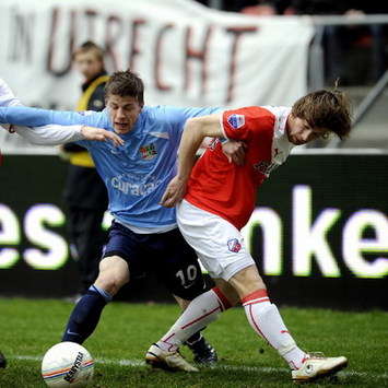 Lasse Schöne, Gregoor van Dijk and Tim Cornelisse, FC Utrecht - NEC (Foto PROSHOTS)