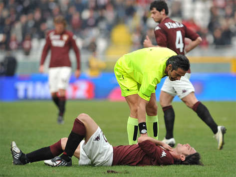 Rolando Bianchi a terra durante Torino-Udinese - Serie A (Grazia Neri)