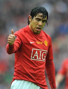 CC: Carlos Tevez, Manchester United v Tottenham Hotspur (PA)