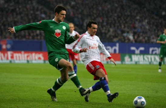 Bundesliga: Hamburger SV - VfL Wolfsburg, Gentner and Trochowski (firo)
