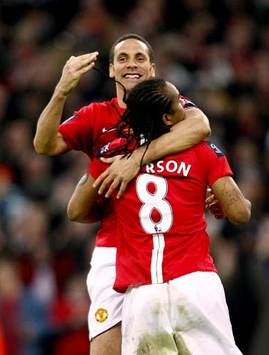 CC: Rio Ferdinand and Anderson, Manchester United v Tottenham Hotspur (PA)