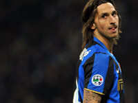 Inter ace Zlatan Ibrahimovic in action for his side