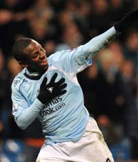 Manchester City winger Shaun Wright-Phillips does the business against Aston Villa