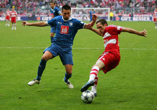 Franck Ribery in action for Bayern Munich against VfL Bochum, but could the Frenchman be leaving?
