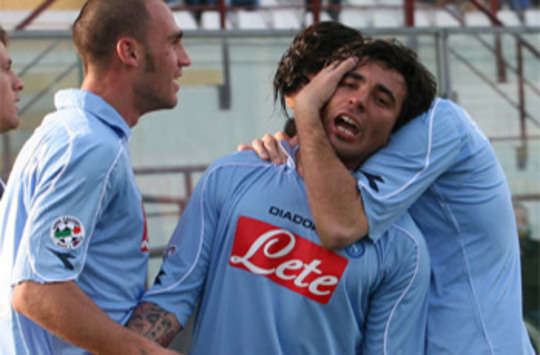 Ezequiel Lavezzi ha segnato l'1-1 in Reggina-Napoli - Serie A (Grazia Neri)