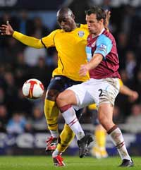 EPL: Marc-Antoine Fortune - Lucas Neill, West Ham United v West Bromwich Albion (PA)