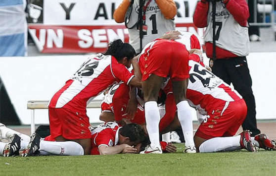 İspanya: Almerialı oyuncuların gol sevinci (MARCA)