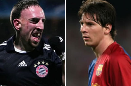Champions League: Franck Ribery vs. Lionel Messi (Marca/Goal)