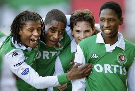 Georginio Wijnaldum, Leory Fer, Pattinama, Kelvin Leerdam, Feyenoord (foto ANP)