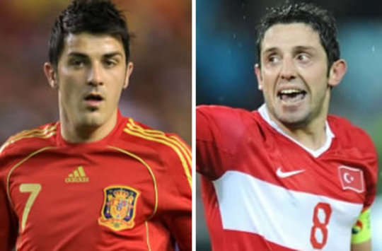 David Villa, Nihat , Spain, Turkey