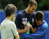 Giorgio Chiellini & Antonio Cassano joke around during Euro 2008, but there has been no place for the Sampdoria striker since