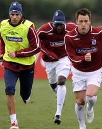 Rio Ferdinand and John Terry - England (PA)