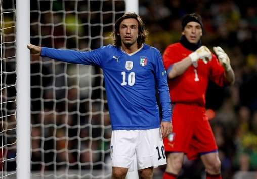 Andrea Pirlo with Gianluigi Buffon for Italy (PA)