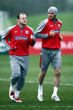 Wayne Rooney and David Beckham - England (PA)
