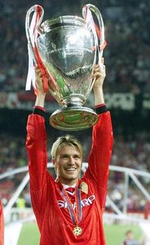 David Beckham Manchester United Champions League trophy 1999 (PA)