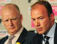 Alan Shearer and Iain Dowie - Newcastle United (PA)