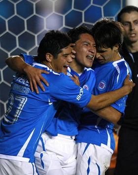 Javier Orozco, Cesar Villaluz y Pablo Zeballos- Cruz Azul vs Puerto Rico Islanders (Mexsport)