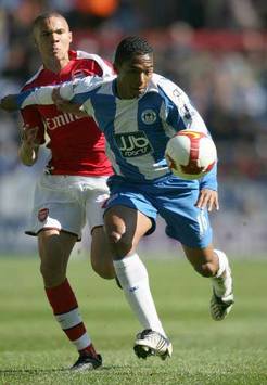 EPL: Kieran Gibbs - Antonio Valencia, Wigan Athletic v Arsenal (PA)