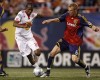 MLS: Macumba Kandji (New York Red Bulls), Nat Borchers (Real Salt Lake), April 2009 (ISI)