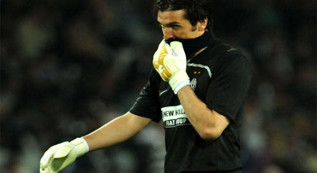 Juventus goalkeeper Gianluigi Buffon is looking upset following his side's exit from the Coppa Italia