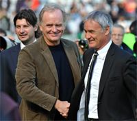 Alessio Secco, Giovanni Cobolli Gigli & Claudio Ranieri before the Lazio clash