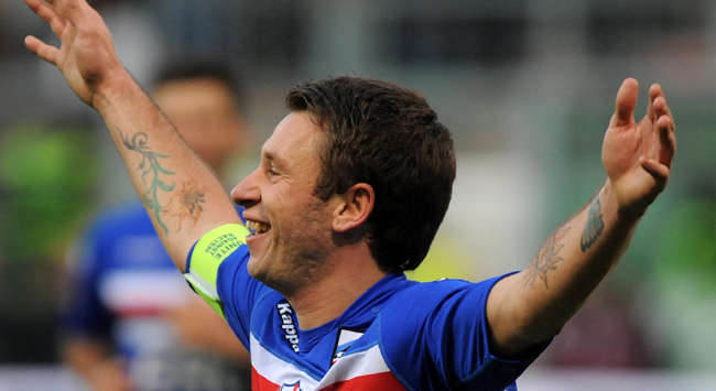 Antonio Cassano in action for his Sampdoria side