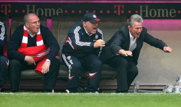 Bundesliga: FC Bayern München - Borussia Mönchengladbach, Heynckes, Gerland, Hoeneß (firo)